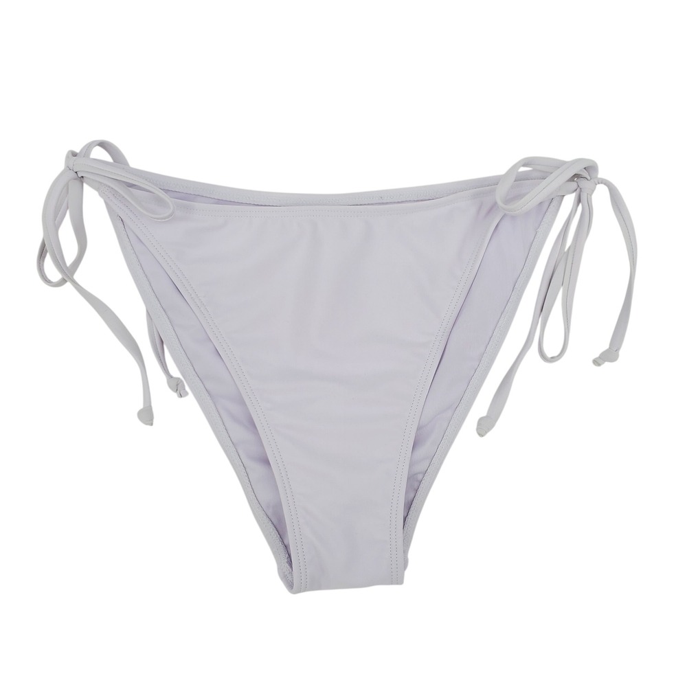 Holipick Womens Medium Side Tie Bikini Bottom Swimsuit White Adjustable Waist